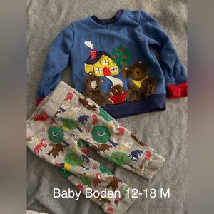 Baby Boden 12-18 month bear outfit/ mini Boden